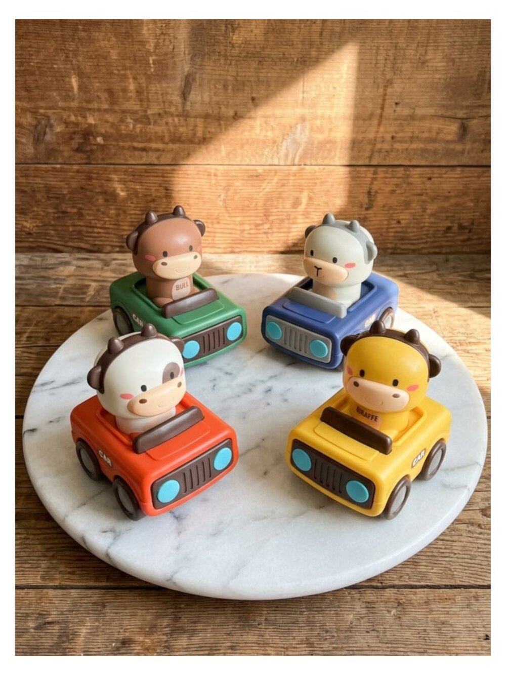 Press and Go Friction Car Toy Set Toddler Baby ABS No Batteries 4pc